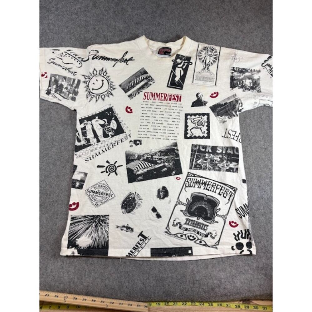 VTG 90s Summerfest AOP Shirt Mens One Size Milwaukee Music Festival Streetwear